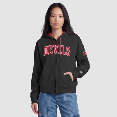 Женская толстовка New Jersey Devils Champion Black/Red Applique Full-Zip Fleece