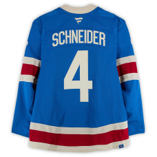 Игровая джерси Braden Schneider New York Rangers Fanatics Authentic #4 Blue Centennial vs. Boston Bruins on January 26, 2026 Игровая джерси Braden Schneider New York Rangers Fanatics Authentic #4 Blue Centennial vs. Boston Bruins on January 26, 2026