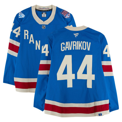 Игровая джерси Vladislav Gavrikov New York Rangers Fanatics Authentic #44 Blue Centennial vs. Boston Bruins on January 26, 2026