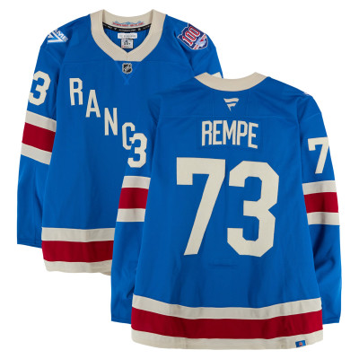 Игровая джерси Matt Rempe New York Rangers Fanatics Authentic #73 Blue Centennial vs. Boston Bruins on January 26, 2026