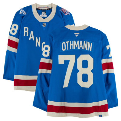 Игровая джерси Brennan Othmann New York Rangers Fanatics Authentic #78 Blue Centennial vs. Boston Bruins on January 26, 2026