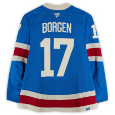 Игровая джерси Will Borgen New York Rangers Fanatics Authentic #17 Blue Centennial vs. Boston Bruins on January 26, 2026