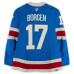 Игровая джерси Will Borgen New York Rangers Fanatics Authentic #17 Blue Centennial vs. Boston Bruins on January 26, 2026