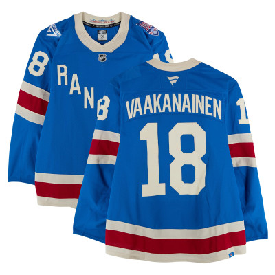 Игровая джерси Urho Vaakanainen New York Rangers Fanatics Authentic #18 Blue Centennial vs. Boston Bruins on January 26, 2026