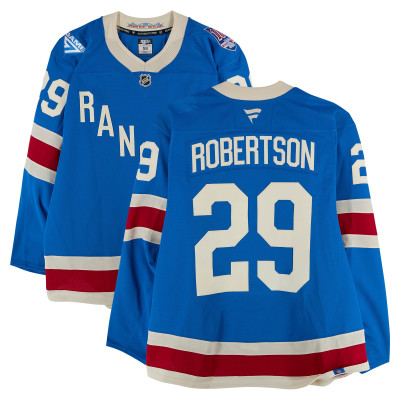 Игровая джерси Matthew Robertson New York Rangers Fanatics Authentic #29 Blue Centennial vs. Boston Bruins on January 26, 2026