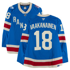 Игровая джерси Urho Vaakanainen New York Rangers Fanatics Authentic #18 Blue Centennial vs. Carolina Hurricanes on February 5, 2026