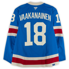 Игровая джерси Urho Vaakanainen New York Rangers Fanatics Authentic #18 Blue Centennial vs. Carolina Hurricanes on February 5, 2026