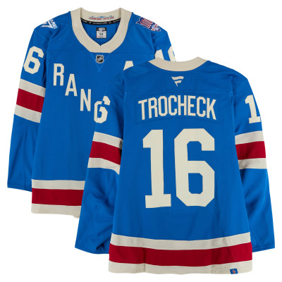 Игровая джерси Vincent Trocheck New York Rangers Fanatics Authentic #16 Blue Centennial vs. Carolina Hurricanes on February 5, 2026