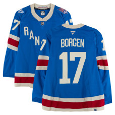 Игровая джерси Will Borgen New York Rangers Fanatics Authentic #17 Blue Centennial vs. Carolina Hurricanes on February 5, 2026