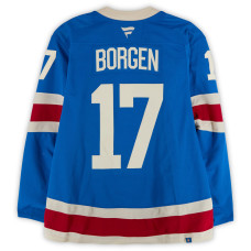 Игровая джерси Will Borgen New York Rangers Fanatics Authentic #17 Blue Centennial vs. Carolina Hurricanes on February 5, 2026