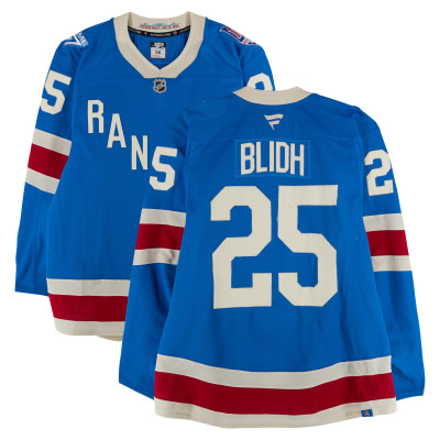 Игровая джерси Anton Blidh New York Rangers Fanatics Authentic #25 Blue Centennial vs. Carolina Hurricanes on February 5, 2026