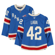 Игровая джерси Noah Laba New York Rangers Fanatics Authentic #42 Blue Centennial vs. Carolina Hurricanes on February 5, 2026