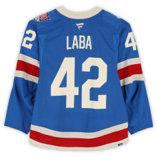 Игровая джерси Noah Laba New York Rangers Fanatics Authentic #42 Blue Centennial vs. Carolina Hurricanes on February 5, 2026