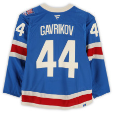 Игровая джерси Vladislav Gavrikov New York Rangers Fanatics Authentic #44 Blue Centennial vs. Carolina Hurricanes on February 5, 2026