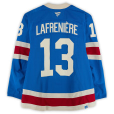Игровая джерси Alexis Lafreniere New York Rangers Fanatics Authentic #13 Blue Centennial vs. Boston Bruins on January 26, 2026