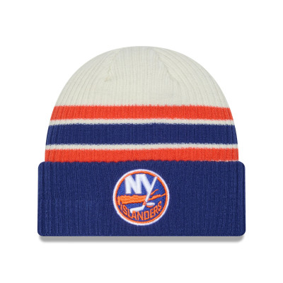 New York Islanders New Era Cream/Royal Vintage Cuffed Knit Hat