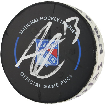 Шайба с игры Alexis Lafreniere New York Rangers Autographed Fanatics Authentic vs. Dallas Stars on January 7, 2025 - First of Two Goals Scored