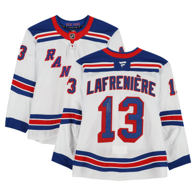 Игровая джерси Alexis Lafreniere New York Rangers Autographed Fanatics Authentic #13 White Set 3 from the 2024-25 NHL Season