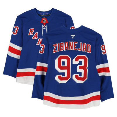 Игровая джерси Mika Zibanejad New York Rangers Autographed Fanatics Authentic #93 Blue Set 3 from the 2024-25 NHL Season