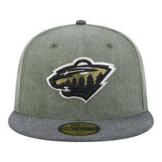 Бейсболка Minnesota Wild New Era Olive/Black Roll Call 59FIFTY