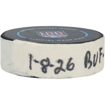 Шайба с игры Jason Zucker Buffalo Sabres Fanatics Authentic vs. New York Rangers on January 8, 2026