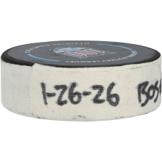 Шайба с игры Elias Lindholm Boston Bruins Fanatics Authentic vs. New York Rangers on January 26, 2026 - First of Two Goals Scored