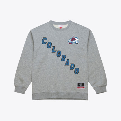 Colorado Avalanche Mitchell & Ness Heather Gray Core Wordmark Fleece Sweatshirt