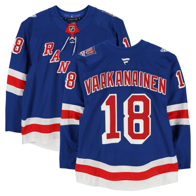 Игровая джерси Urho Vaakanainen New York Rangers Fanatics Authentic #18 Blue Set 3 from the 2025-26 NHL Season