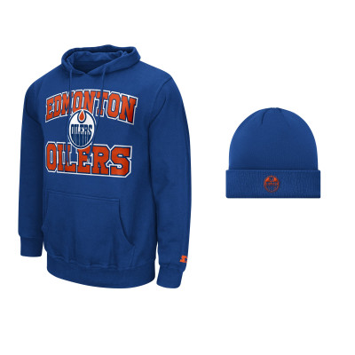 Толстовка Edmonton Oilers Starter Royal Two-Pack & Knit Hat Set