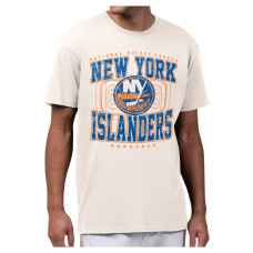New York Islanders Starter Cream Distressed Rink T-Shirt