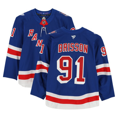 Игровая джерси Brendan Brisson New York Rangers Fanatics Authentic #91 Blue Set 2 from the 2025-26 NHL Season