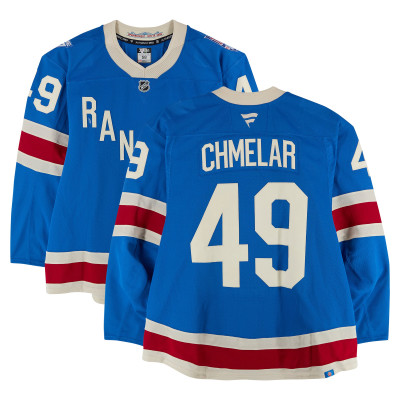 Игровая джерси Jaroslav Chmelař New York Rangers Fanatics Authentic #49 Blue Centennial vs. Toronto Maple Leafs on March 5, 2026
