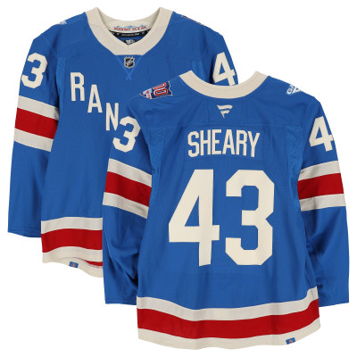 Игровая джерси Conor Sheary New York Rangers Fanatics Authentic #43 Blue Centennial vs. Toronto Maple Leafs on March 5, 2026