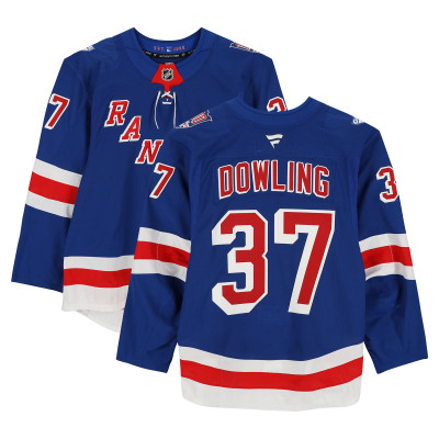 Игровая джерси Justin Dowling New York Rangers Fanatics Authentic #37 Blue Set 2 from the 2025-26 NHL Season