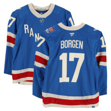 Игровая джерси Will Borgen New York Rangers Fanatics Authentic #17 Blue Centennial vs. Toronto Maple Leafs on March 5, 2026