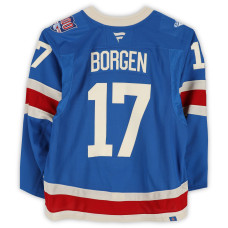 Игровая джерси Will Borgen New York Rangers Fanatics Authentic #17 Blue Centennial vs. Toronto Maple Leafs on March 5, 2026