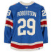 Игровая джерси Matthew Robertson New York Rangers Fanatics Authentic #29 Blue Centennial vs. Toronto Maple Leafs on March 5, 2026