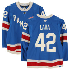 Игровая джерси Noah Laba New York Rangers Fanatics Authentic #42 Blue Centennial vs. Toronto Maple Leafs on March 5, 2026
