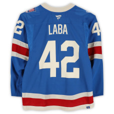 Игровая джерси Noah Laba New York Rangers Fanatics Authentic #42 Blue Centennial vs. Toronto Maple Leafs on March 5, 2026