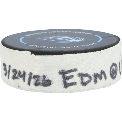 Шайба с игры Lawson Crouse Utah Mammoth Fanatics Authentic from March 24, 2026 vs. Edmonton Oilers