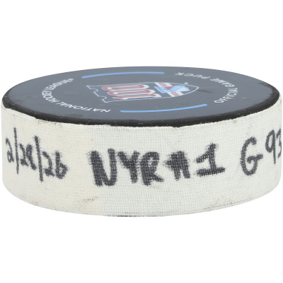 Шайба с игры Mika Zibanejad New York Rangers Fanatics Authentic from February 28, 2026 vs. Pittsburgh Penguins