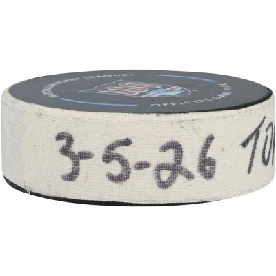Шайба с игры Matias Maccelli Toronto Maple Leafs Fanatics Authentic from March 5, 2026 vs. New York Rangers