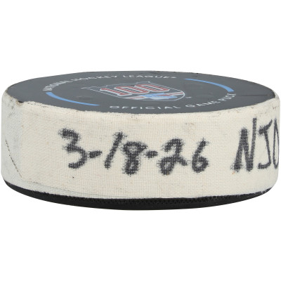 Шайба с игры Arseny Gritsyuk New Jersey Devils Fanatics Authentic from March 18, 2026 vs. New York Rangers