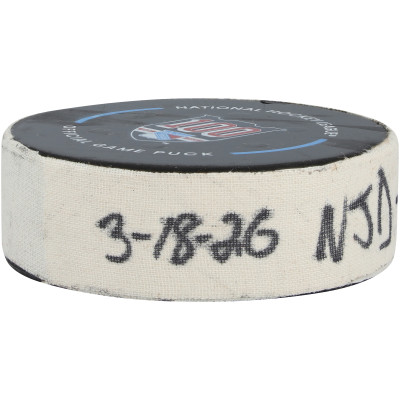 Шайба с игры Timo Meier New Jersey Devils Fanatics Authentic from March 18, 2026 vs. New York Rangers
