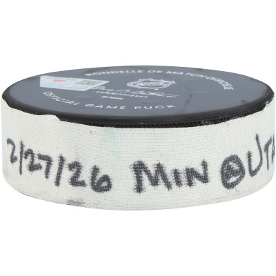 Шайба с игры Lawson Crouse Utah Mammoth Fanatics Authentic from February 27, 2026 vs. Minnesota Wild - Second of Two Goals Scored
