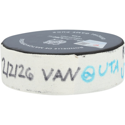 Шайба с игры Lawson Crouse Utah Mammoth Fanatics Authentic from February 2, 2026 vs. Vancouver Canucks