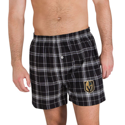 Vegas Golden Knights Concepts Sport Black Ultimate Flannel Boxers