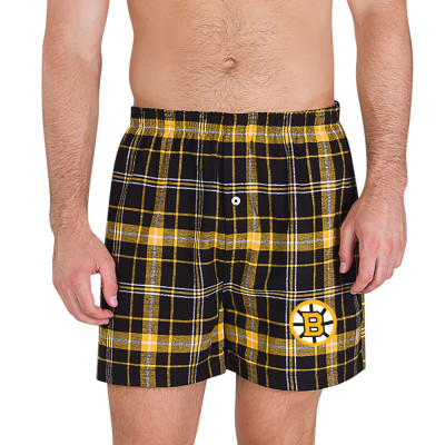 Boston Bruins Concepts Sport Black Ultimate Flannel Boxers