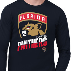 Футболка с длинным рукавом Florida Panthers Starter Navy Logo Zoom