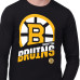 Футболка с длинным рукавом Boston Bruins Starter Black Logo Zoom